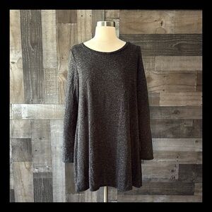 Mon Ami gray long sleeve tunic dress large boho chic dark feminine whimsigoth
